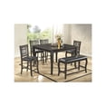 thumbnail image 2 of BenJara Wooden Bench with Cushioned Seat Gray-Color:Gray, 2 of 3