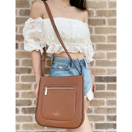 Kate Spade New York Leila Pebbled Leather Shoulder/Top Zip Crossbody Bag Warm gingerbread