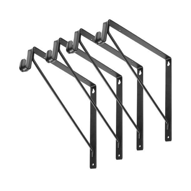 Soporte triangular con gancho, soporte de partición, estante de almacenamiento de pared de metal, soporte en capas