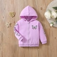thumbnail image 2 of CYRBOKO Toddler Girls' Jeckets, Lightweight Casual Long Sleeve Stretchy Outerwear with Zipper Purple Size 4-5 T, 2 of 7