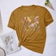 thumbnail image 2 of Camisetas de Verano de Mujer Pequeña Flor Impresa Cuello Redondo Manga Corta Superior, Verano Superior de las Mujeres, 2 of 8