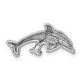 thumbnail image 3 of Auriga Fine Jewelry 14K White Gold Diamond Dolphins Chain Slide Pendant for Women, 3 of 6