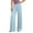 Blue, variant on Fiaer Women High Waist Wide Leg Pants Casual Soft Trousers Front Zipper Comfort Trendy Solid Baggy Slacks for Everyday Wear L