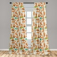 thumbnail image 5 of Ambesonne Yoga Curtains, Stretching Fox East, Pair of 28"x63", Multicolor, 5 of 5
