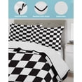 thumbnail image 4 of Quilts Twin XL Size, Simple Black White Checkered Soft Comforter Bedding Set for Bed, Lattice Buffalo Plaid Lightweight Quilted Bedspread with Pillow Cover(2 Pieces) for All Season, 68x98 Inch, 4 of 6