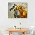 thumbnail image 2 of GOSMITH Horse Canvas Wall Art Animal Painting Prints on Canvas Framed Ready to Hang Two Running Horses Canvas Prints Artwork for Living Room Bedroom Home Wall Decor 12X16“/16X20", 2 of 4