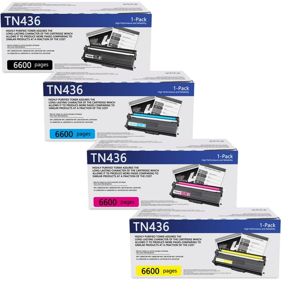 TN436 Toner Cartridge Black Cyan Magenta Yellow 4 Pack Compatible for Brother TN436 Toner for HL-L8360CDW HL-L8260CDW MFC-L8900CDW MFC-L8690CDW Printer