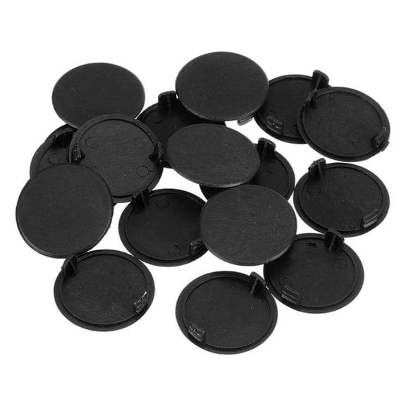 Hinge Hole Covers, 18Pcs 38mm(1-1/2") ID - Plastic Concealed Hinge Hole Cover Round Flush Type Plug Cap for Furniture Cabinet Cupboard (Black)