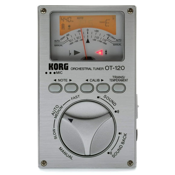 Afinador orquestal Korg OT-120 tipo medidor cromático con funda