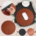 thumbnail image 1 of WIFKLSIIPG Tapis de Souris en Cuir Double Face Rond Imperméable, 1 of 8