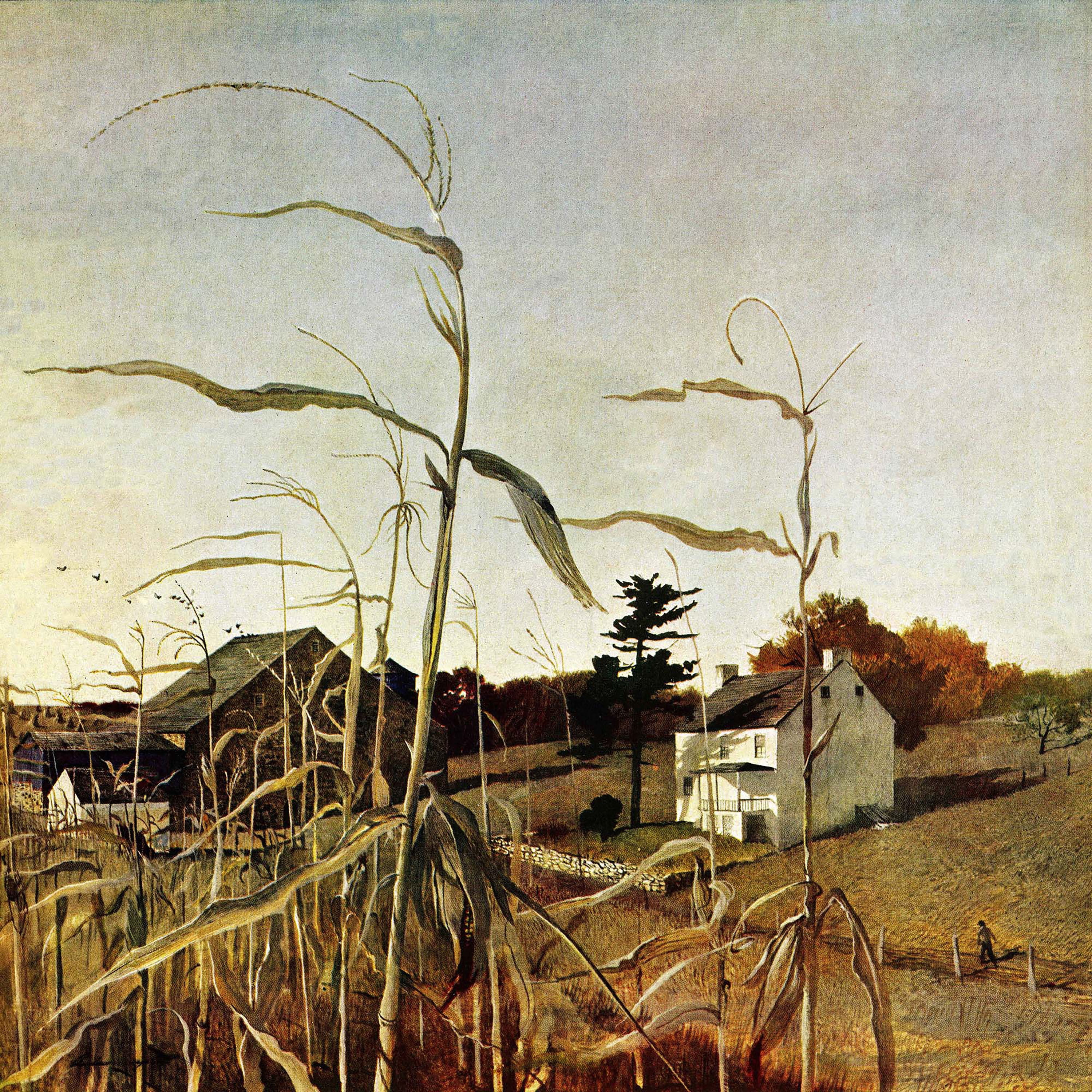 Marmont Hill "Autumn Cornﬁeld" by Andrew Wyeth Painting Print on Canvas