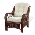 thumbnail image 5 of SK New Interiors Alexa Living Armchair Dark Walnut Color Natural Rattan Wicker Handmade Design with Cushion, 5 of 9