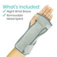 thumbnail image 3 of Vive Night Wrist Splint Brace - Left, Right Hand Sleep Support Wrap, Breathable & Lightweight Cushion Compression Arm Stabilizer for Carpal Tunnel, 3 of 10