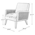 thumbnail image 5 of Modern Accent Chair with Rattan Arm, Fabric Upholstered Wood Reading Armchair for Living room Bedroom,Pink, 5 of 8