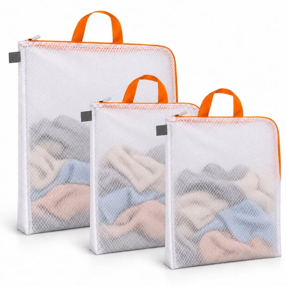 Laundry Bags Mesh Wash Bag, Washer Bag for Laundry Delicates, Orange Hanger | Garment Bags for Washing Machine, for Clothes, Suit, Coat, Dress, Pants, Bra, Sock, Tumble Dryer Safe