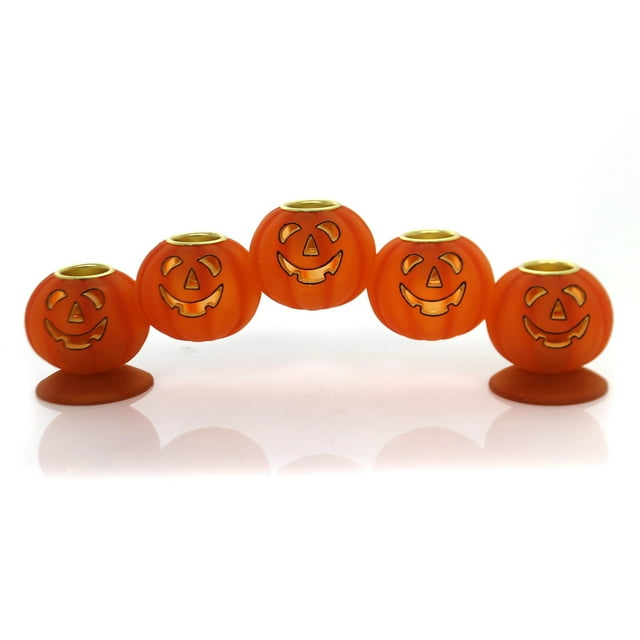 Halloween PUMPKIN CANDELABRA. Plastic Tapered Candle Holder Ta9007