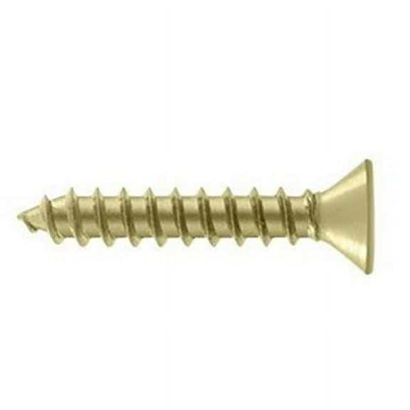 12 x 1.25 in. Wood Screw 100 Piece Per Bag, Steel, Bright Brass