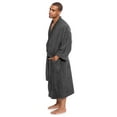 thumbnail image 3 of Texere Mens Luxury Terry Cloth Bathrobe - Modal & Organic Cotton (EcoComfort, Dark Shadow, XXLXXXL), 3 of 6
