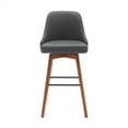 thumbnail image 3 of Home Square Faux Leather Barstool in Gray and Walnut Brown - Set of 2, 3 of 6