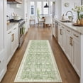 thumbnail image 6 of BERTHMEER 2'x6' Washable Runner Rugs for Hallway Bathroom Bedroom Entryway Kitchen Non Slip Vintage Oriental Traditional Runner Rugs,Light Green, 6 of 6