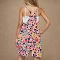 thumbnail image 3 of FAHXNVB Girls Summer Romper Sleeveless V Neck Graphic Print Jumpsuit Short Outfits with Pocket One Piece Casual Fashion Clothes 5-14 Years, 3 of 4