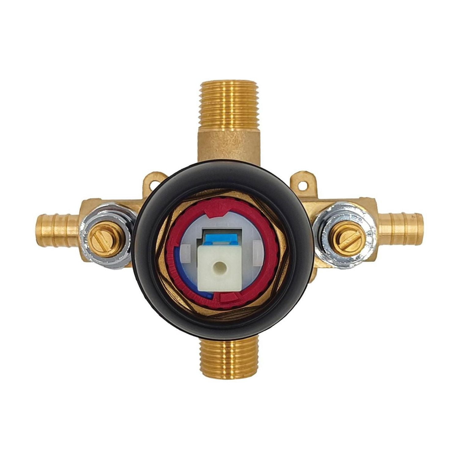 Square Pressure-balanced shower set. PEX connection 1/2-in chrome finish