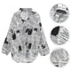 thumbnail image 3 of Women Fashion Newspaper Shirt Single-breasted Blouse Lapel Long-sleeved for Summer Spring (Black, Size XL), 3 of 4