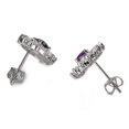 thumbnail image 7 of Airokiy Rhinestone CZ Stud Earrings for Women Purple Crystal Studs Hypoallergenic Pierced Ear Silver Earrings, 7 of 7