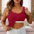 thumbnail image 3 of Womens Tank Tops with Built in Bras Stretchy Ribbed Scoop Neck Slim Fit Padded Sleeveless Shirt Basic Tanks, 3 of 6