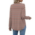 thumbnail image 5 of Plebaso Womens Long Sleeve Tunic Tops Casual Button Tshirts Lightweight Striped Blouses Tee for Women, 5 of 7