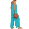 thumbnail image 4 of Fantaslook Jumpsuits for Women Casual Sleeveless Spaghetti Strap Rompers Boho Wide Leg Jumpsuits Overalls Dressy Trendy Outfits Clothes, 4 of 8