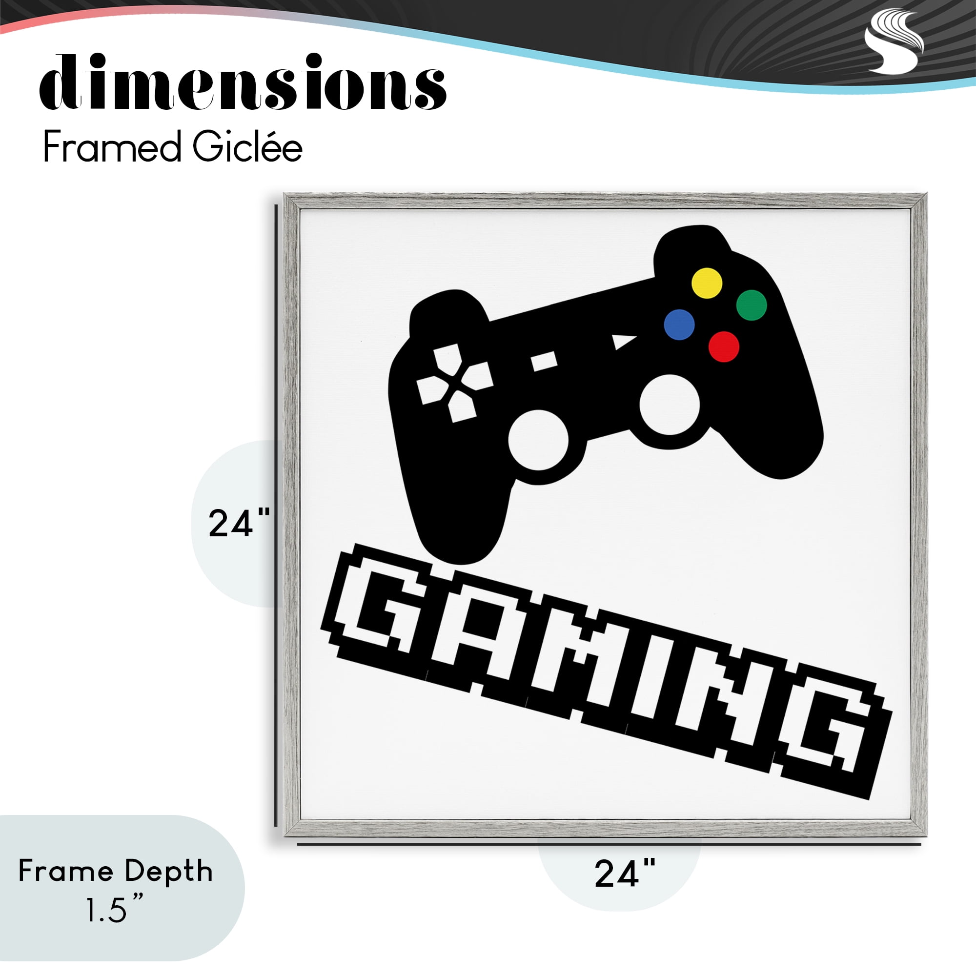 Stupell Industries Playful Pixel Gaming Gray Framed Giclee Art, design by Marcus Prime