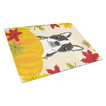 

Caroline s Treasures Boston Terrier Thanksgiving Glass Cutting Board Large