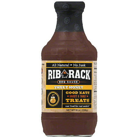 Rib Rack Sweet Honey BBQ Sauce, 19 oz, (Pack of (Best Bbq Sauce For Ribs Store Bought)