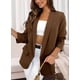 thumbnail image 3 of Blazer PRETTYGARDEN para mujer 2024, con frente abierto, frente abierto, color café, XXL, 3 of 6