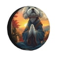 thumbnail image 1 of Balery Sunset Meditating Bichon Frise Cubiertas para Neumáticos - Protector Resistente para Neumáticos de Camioneta, SUV, Remolque, Camper y RV-15 inch, 1 of 6