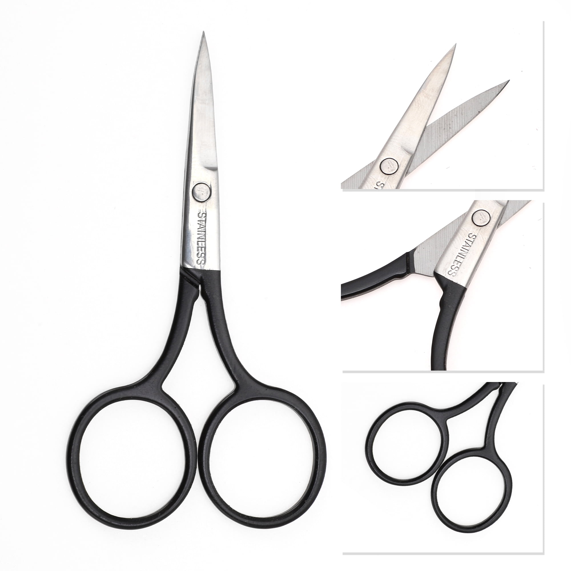 Unique Bargains 1 Pc 2.0 Embroidery Scissors Grooming Bathroom Black
