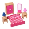 thumbnail image 3 of Juego de muebles de casa de muñecas de madera en miniatura, simulación de micropaisaje clásico Dormitorio, 3 of 9