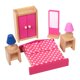 thumbnail image 3 of Muebles de casa de muñecas de madera pintados, miniescenario de madera, kit en miniatura para personas pequeñas Dormitorio, 3 of 9