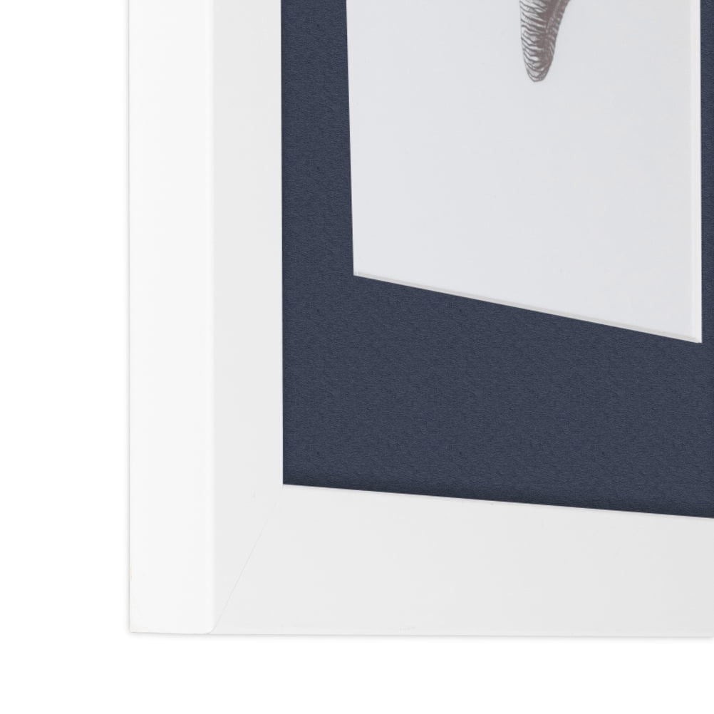ArtToFrames 22x28" Matted Picture Frame with 18x24" Single Mat Photo Opening Framed in 1.25" Satin White Frame and 2" Blue Jay Mat (FWM-3966-22x28)