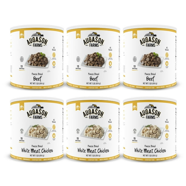 Augason Farms Freeze Dried Meat Variety Kit 6Pack