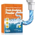 thumbnail image 1 of Pipe Cleaner Powder, Powerful Clog Dissolving Drain Cleaner, Fast-Acting Sewer Pipe Dredging Powder Deodorizing Safe for PVC Metal Ceramic Pipes, Orange, 1 of 5