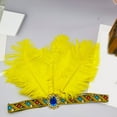 thumbnail image 5 of Mardi Gras Headband Feathered Crystal Flapper Headpiece for Masquerade Party Oversized Feathered Elastic Headband, 5 of 8