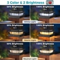 thumbnail image 5 of Hovmap 4x4 Solar Post Cap Lights Outdoor 8Pack, 3 Color Temperatures, 2 Level Brightness, IP65 Waterproof 16 LED Fence Deck Post Light for Wood/Vinyl Posts - Black, 5 of 9