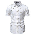 thumbnail image 2 of VSSSJ Mens Hawaiian Shirts Fitted Tropical Palm Tree Printed Button Down Short Sleeve Turndown Collar Tee Shirt Casual Breathable Trendy Top White XL, 2 of 8