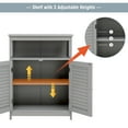 thumbnail image 5 of Costway Bathroom Storage Wood Floor Cabinet with Double Shutter Door Gray, 5 of 11