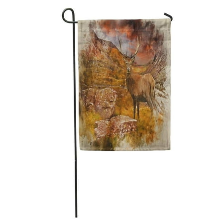 The Range Garden Furniture SIDONKU Watercolour Painting of Dramatic Sunset Beautiful Sky Over Mountain Range Garden Flag Decorative Flag House Banner 28x40 inch ()