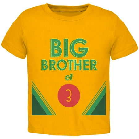 

Crayon Big Brother of 3 Toddler T Shirt Gold 4T