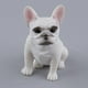 thumbnail image 4 of Figura de bulldog francés hecha a mano en resina Sentado blanco, 4 of 8