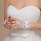 thumbnail image 3 of Guantes de novia de encaje con lazo blanco para mujer, guantes de noche para fiesta de bodas, guantes de gasa con gancho para los dedos, etiqueta de rendimiento, color blanco G, 3 of 5